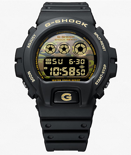 CASIO G-SHOCK DW-6900 CAMO 新品 G-Shock DW6900CF-1 Black & Camo Analog & Digital Watch | Zumiez