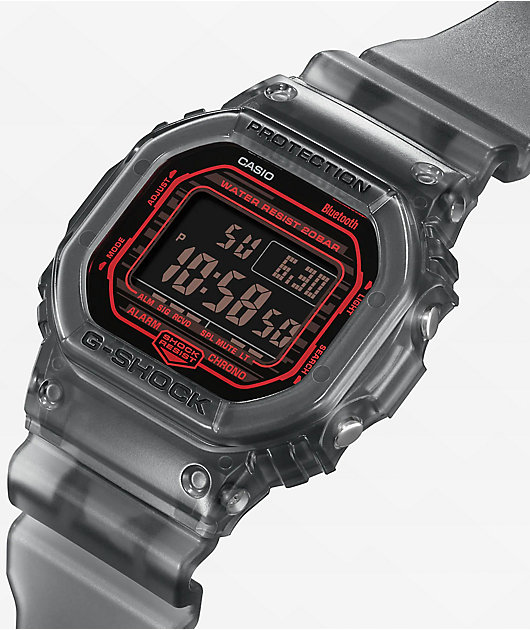 G-Shock DWB5600G-1 Transparent Grey & Red Bluetooth Digital Watch