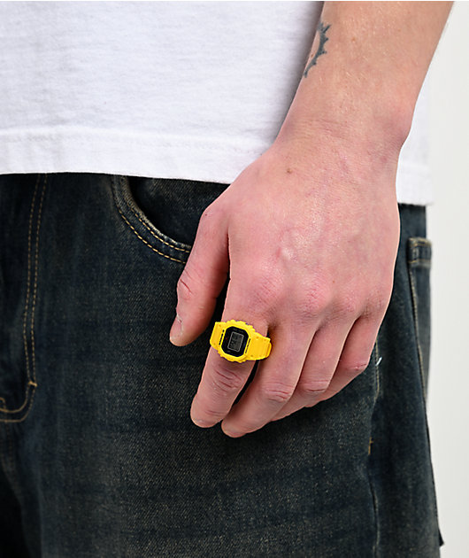 G-Shock DWN-5600-4 Yellow Digital Watch Ring | Zumiez