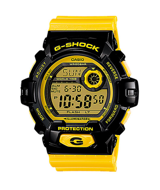 yellow g shock watch