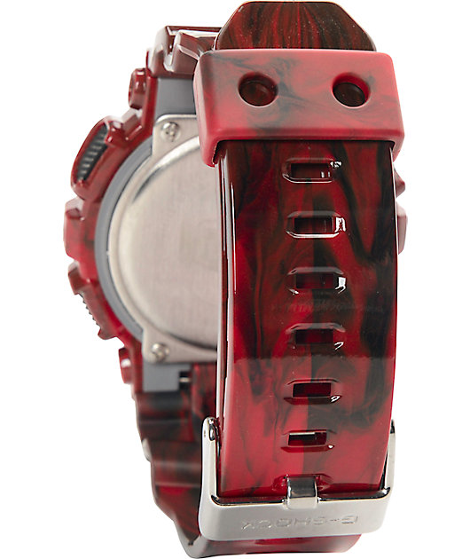 G Shock G Lide Gax100mb 4a Red Marble Analog Digital Watch Zumiez