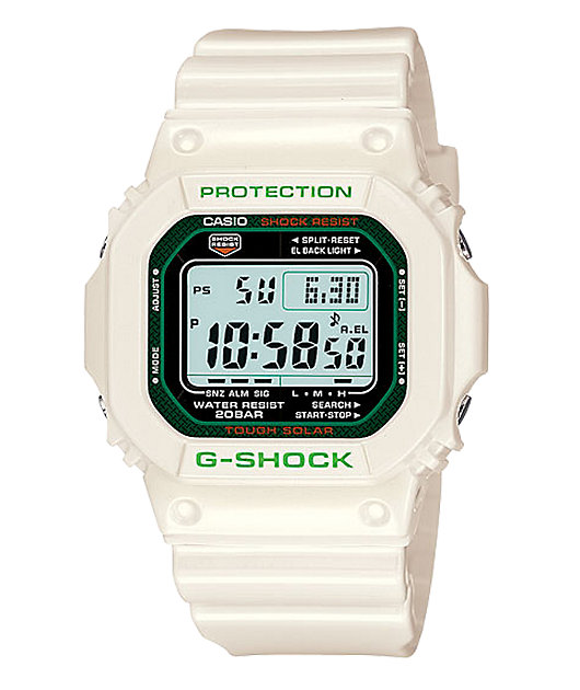 g shock white green