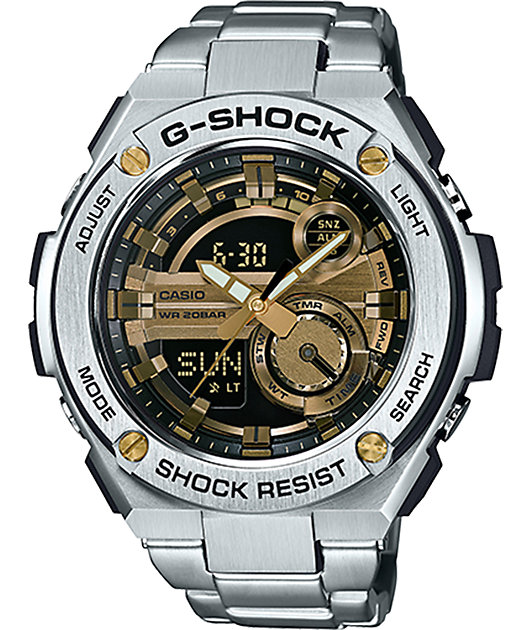 g shock steel silver