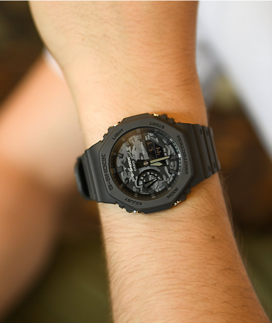 G-Shock GA-2100CA-8ACR Black & Camo Digital & Analog Watch | Zumiez