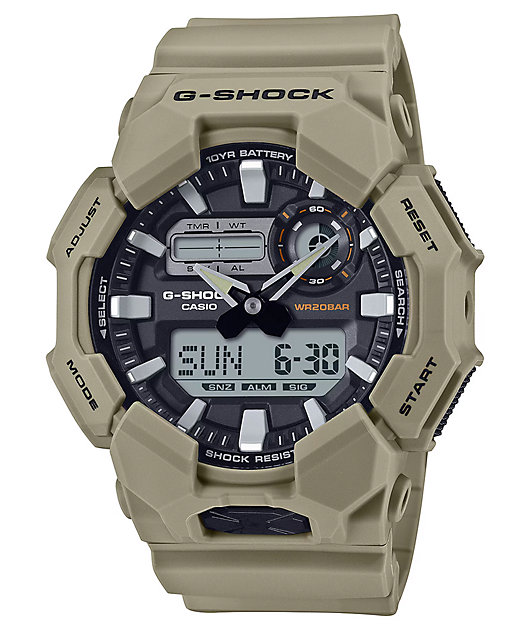 G Shock GA010 5A Tan Black Analog Digital Watch Zumiez