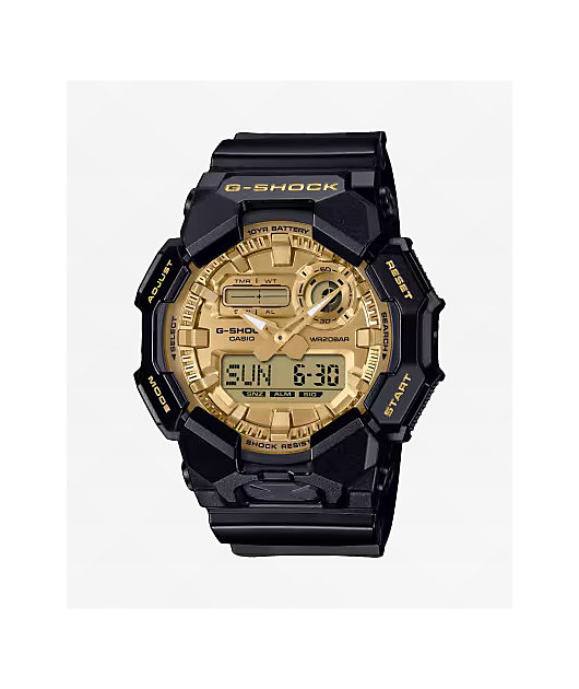 G-SHOCK デジタル腕時計 5691 ゴールド G-Shock GA010GGB-1A9 Black & Gold Analog & Digital Watch | Zumiez