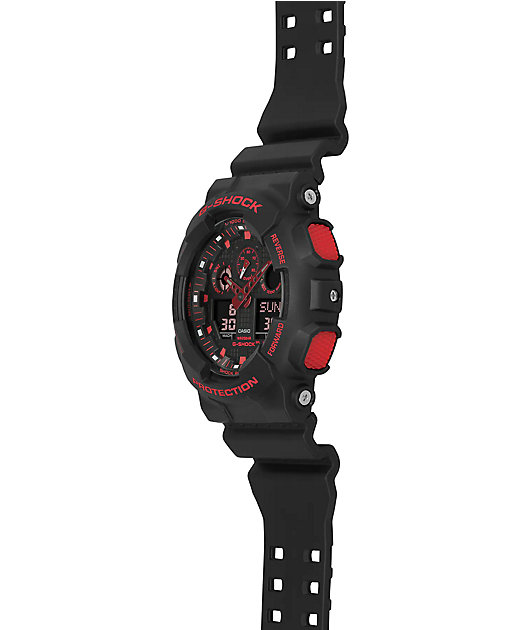G-Shock GA100BNR-1A Black & Red Analog & Digital Watch