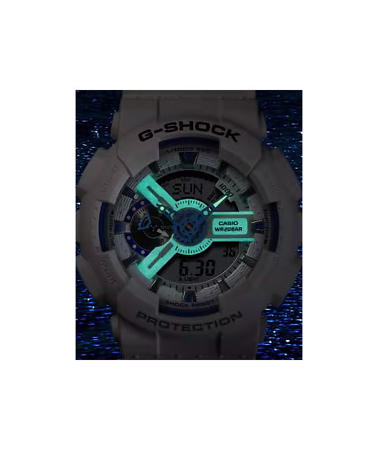 G-Shock GA110HDS-7A White & Blue Analog & Digital Watch
