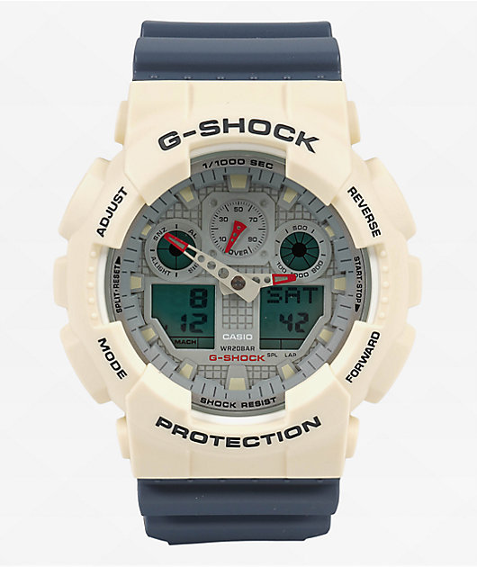 G Shock GA110PC 7A2 Navy White Watch Zumiez