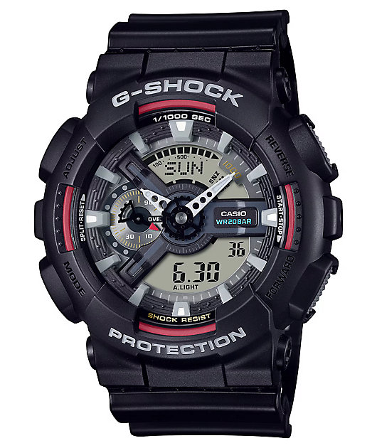 G-Shock GA110RL-1A Black & Red Analog & Digital Watch | Zumiez