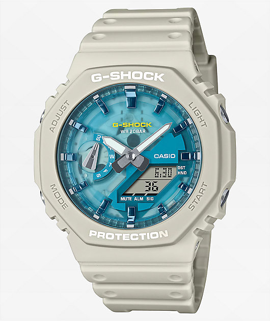Watch G Shock Ga 2100 Time Change G-Shock GA2100AS-5A Tan Blue