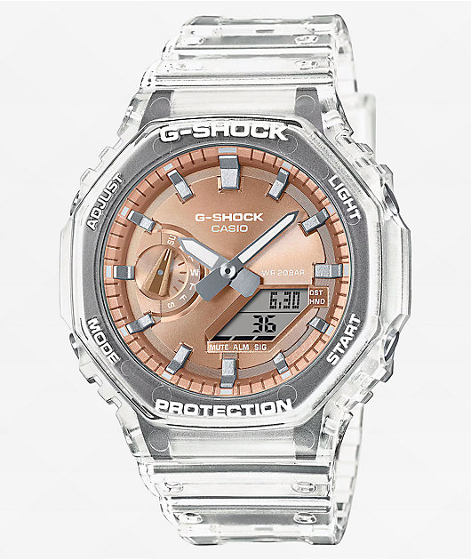 G-SHOCK GA-2100 クリアデジタル腕時計 G-Shock GA2100BM-7A5 Clear & Bronze Analog & Digital Watch | Zumiez