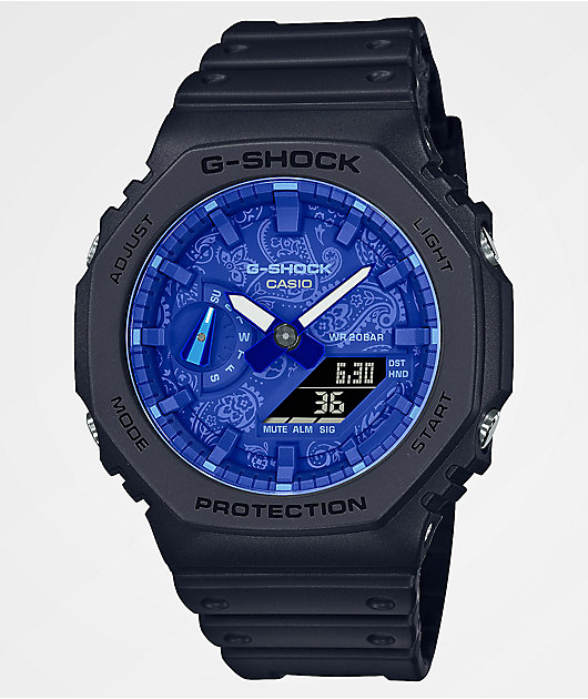 G-Shock GA2100BP-1A Black, Blue & Paisley Watch