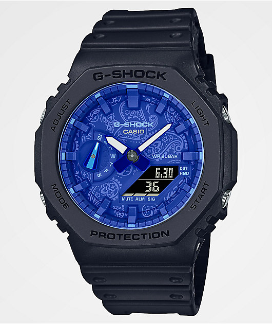 G-Shock GA2100BP-1A Black, Blue & Paisley Watch | Zumiez