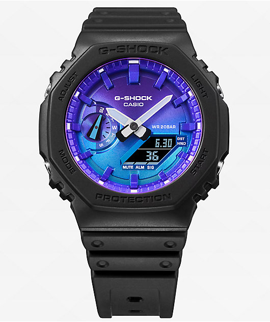 G-Shock GA2100FL-1 Black & Blue Vapor Analog & Digital Watch