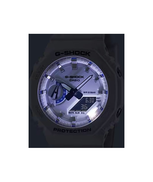 G-Shock GA2100HDS-7A White & Blue Analog & Digital Watch | Zumiez