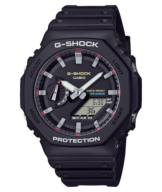 G-Shock GA2100RL-1A Black & Red Analog & Digital Watch | Zumiez