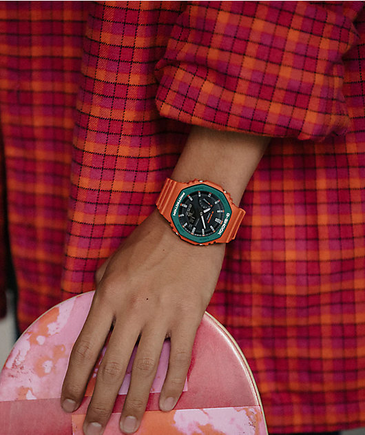 Green and orange g shock best sale