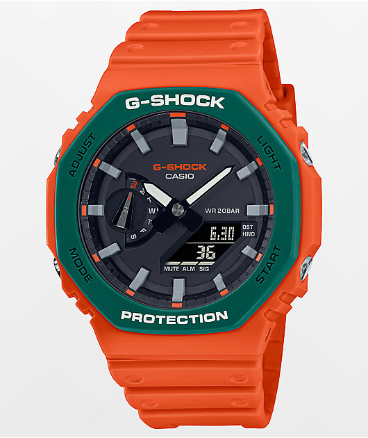 G-Shock GA2110SC-4A Orange & Green Analog Watch | Zumiez