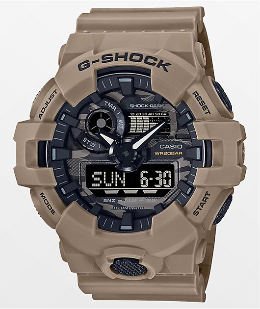 G-Shock GA700-CA Dial Tan Camo Digital & Analog Watch | Zumiez