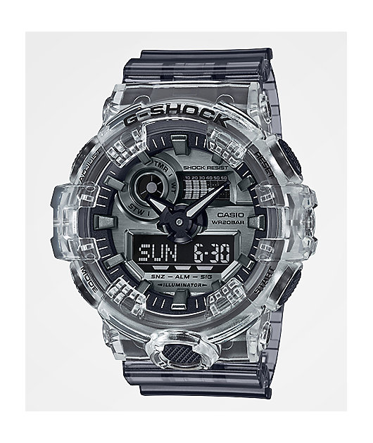 G Shock GA700 Clear Dark Grey Watch Zumiez