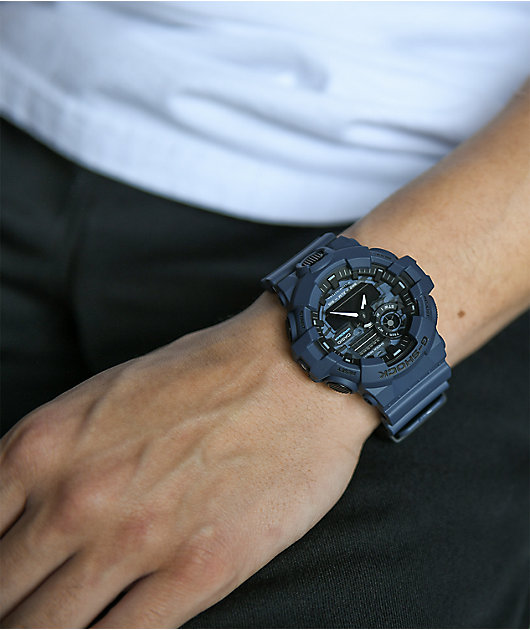 G-Shock GA700CA-2A Navy Blue Digital  Analog Watch Zumiez