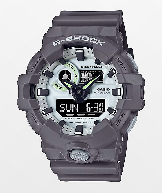 G-Shock GA700HD-8A Grey & Glow In The Dark Analog Watch | Zumiez