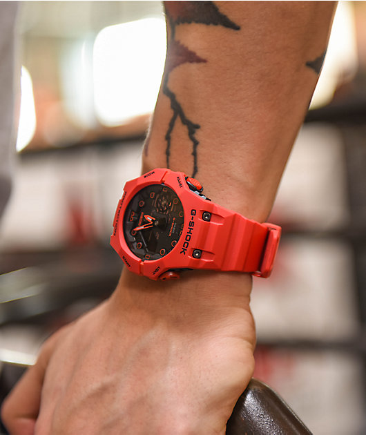 G Shock GAB001 4A Red Black Digital Analog Watch Zumiez