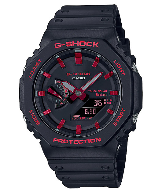 G-SHOCK GA-2100 ブラック レッド G-Shock GAB2100BNR-1A Black & Red Analog Watch | Zumiez