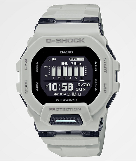 Luxe Kilimanjaro kans G-Shock GBD200 White & Black Digital Watch