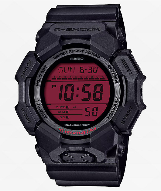 G-Shock GD010BBR-1 Black & Red Digital Watch | Zumiez
