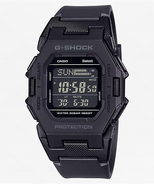 Point B.L.A.C.K OG盤 g-rap G-Shock GDB500-1 Black Bluetooth Digital Watch | Zumiez