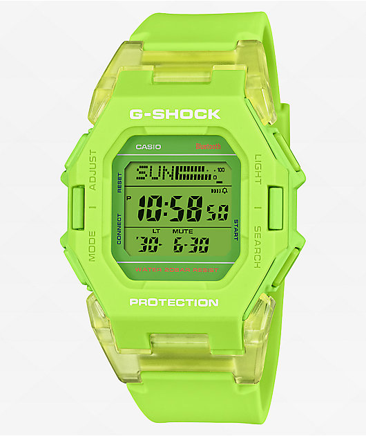 G-Shock GDB500S-3 Fluorescent Yellow Bluetooth Digital Watch | Zumiez