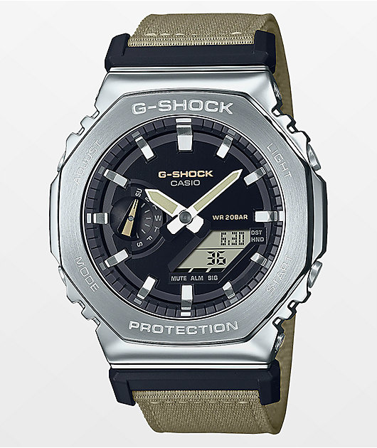 G-Shock GM2100-C5A Silver & Tan Analog & Digital Watch | Zumiez