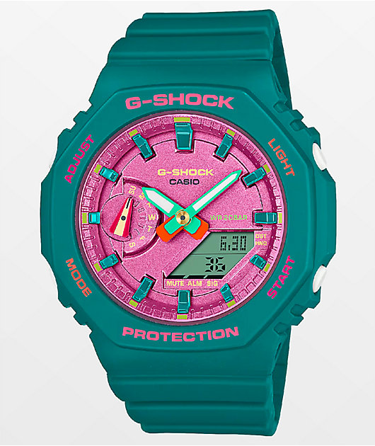 G-Shock Watch Blue hot pink detail CASIO G-SHOCK DW-5600TB-4BJF DW-5600 Series Watch Pink Light  main image 2
