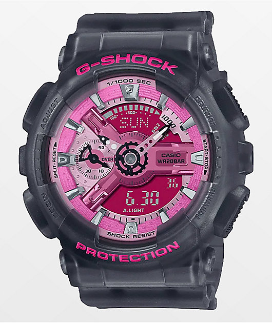 希少 ★ 【光沢ブラック × ピンク】ムラサキスポーツ 限定モデル GSHOCK G-Shock GMAS110 Neo Punk Black & Pink Watch | Zumiez