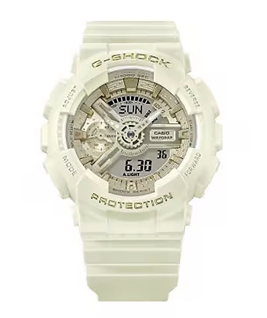 G-Shock GMAS110ST-7A Silk White & Gold Analog & Digital Watch