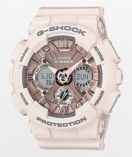 G-Shock GMAS120MF-4A Light Pink & Gold Watch