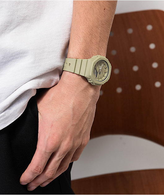 G-Shock GMAS2100BA-3A Matte Green Digital & Analog Watch | Zumiez