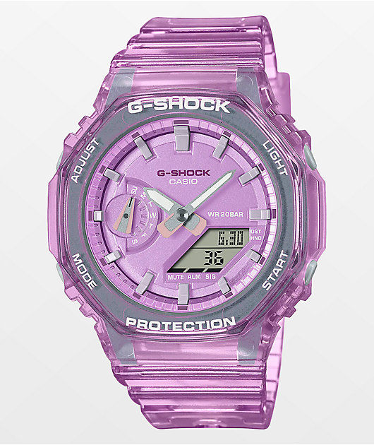 G-Shock Vibrant Purple and Pink Watch G-Shock GMAS110VW-4A Transparent & Pink Analog Watch | Zumiez main image 3