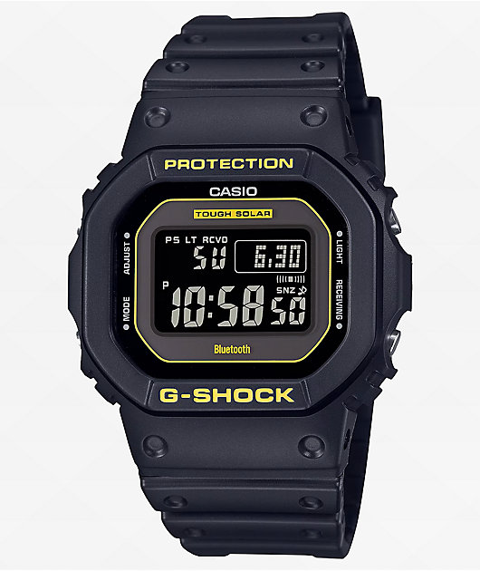 G-Shock GWB5600CY-1 Black & Yellow Bluetooth Solar Watch | Zumiez