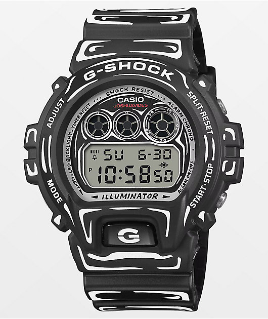 G-SHOCK ホワイトとブラック デジタル腕時計 G-Shock x Joshua Vides DDW6900JV-1 Black & White Digital Watch