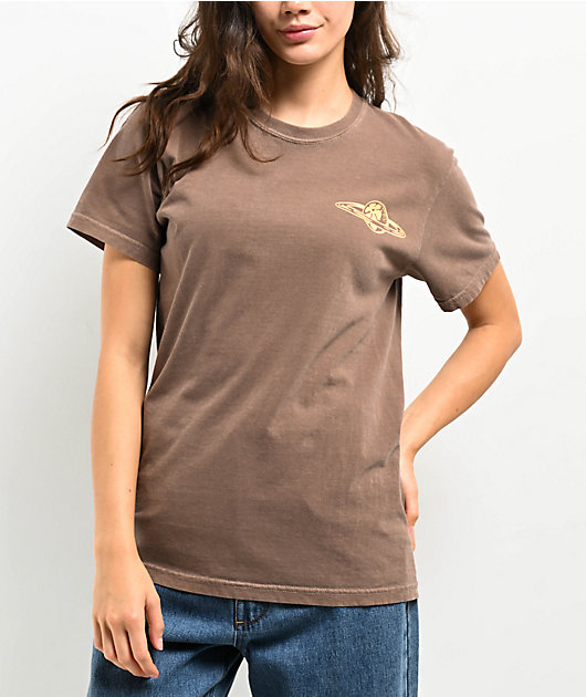 GRLSWIRL Alien Skate Brown T-Shirt