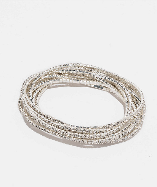 おトク情報がいっぱい！ GUESS Silver Stretch Bracelet Set | Zumiez 時計