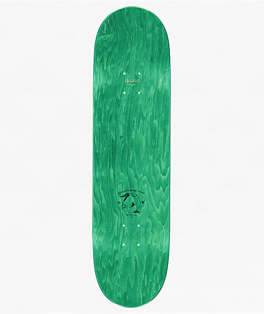 GX1000 Green Faces Three 8.5" Skateboard Deck