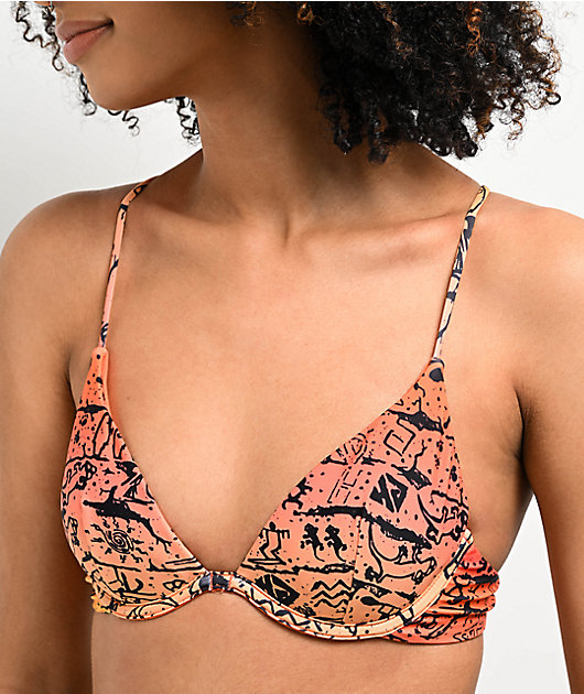 Colourful Hawaii Bra -Beach Party Bra with Lots of Colourful Flowers