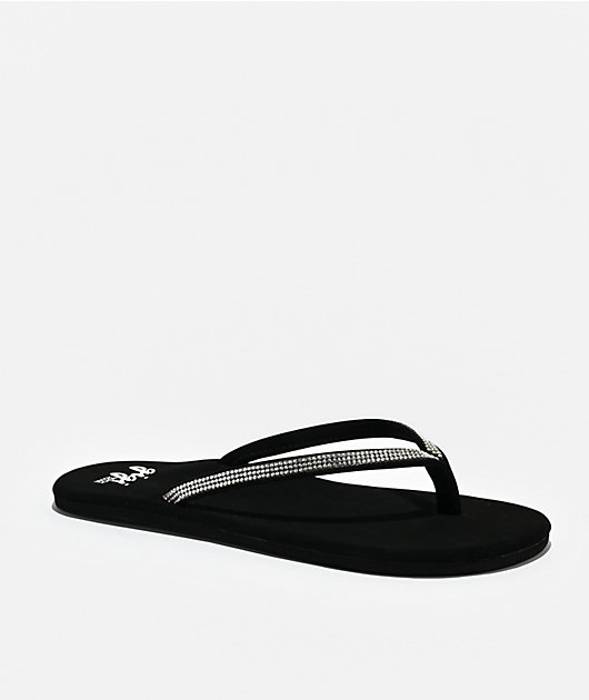 Gigi Ari Rhinestone Black Sandals