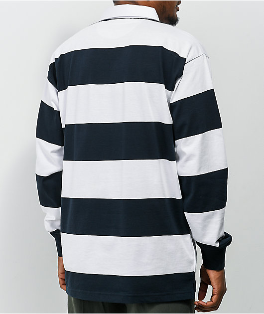 black and white rugby shirt