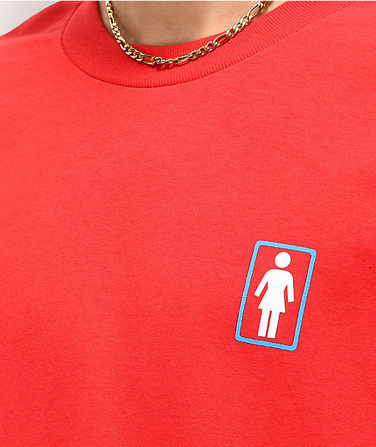 Girl x Hello Kitty 45th Anniversary Rainbow Red T-Shirt 