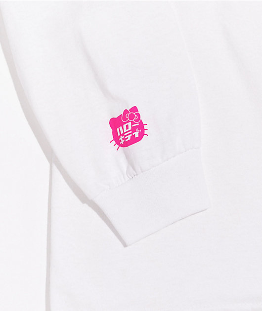 Girl x Hello Kitty Tokyo Speed White Long Sleeve T-Shirt